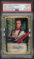 Marketplace image: 2021 Topps Chrome Formula 1 Superfractor Bent Viscaal RC AUTO DNA 10 1/1 PSA 9