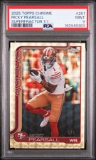 Marketplace image: Ricky Pearsall 2025 Topps Chrome SUPERFRACTOR 1/1 PSA 9 MINT 49ers True 1 OF 1