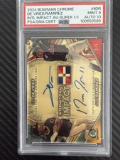 Marketplace image: 2024 BOWMAN CHROME SUPERFRACTOR LEO DE VRIES JOSE RAMIREZ 1/1 AUTO INT. IMPACT