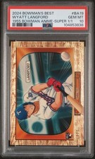 Marketplace image: 2024 Bowman's Best Wyatt Langford Bowman Anime Superfractor Rookie 1/1 PSA 10