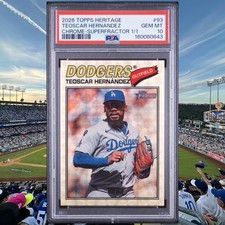 Marketplace image: 2026 Topps Heritage Teoscar Hernandez Superfractor #93  1/1 PSA 10 🔥⚾️🔥