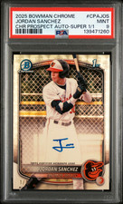 Marketplace image: Jordan Sanchez 2025 Bowman Chrome Prospect Superfractor Auto #1/1 - PSA 9