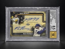 Marketplace image: 2025 Topps Chrome Update Max Muncy Dual Auto Superfractor 1/1 BGS 8.5 Auto 10