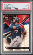 Current marketplace image for 2021 Topps Finest #117 Nelson Cruz Superfractor 1/1