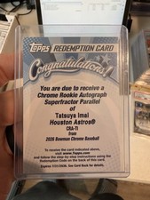 Marketplace image: 2026 Bowman Chrome Tatsuya Imai Rookie Superfractor Auto 1/1 Redemption Astros