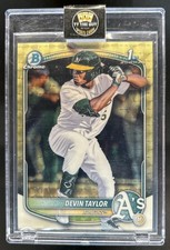 Marketplace image: 2025 Bowman Draft Devin Taylor Chrome Refractor SuperFractor 1st #1/1 Athletics
