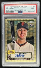 Current marketplace image for 2021 Topps Chrome #1 Joey Bart Auto Refractor Superfractor 1/1