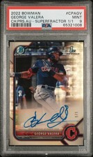 Marketplace image: GEORGE VALERA 2022 Bowman Chrome 1st SUPERFRACTOR Auto Autograph Sp 1/1 PSA 9