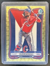 Current marketplace image for 2026 Bowman Chrome #1 WBC Flag Variation Refractor Superfractor 1/1