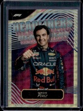Current marketplace image for 2024 Topps Finest #1 Sergio Perez Headliners Refractor Superfractor 1/1