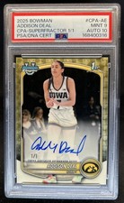Marketplace image: 2025-26 Bowman Addison Deal Chrome Auto SuperFractor 1st #1/1 Hawkeyes PSA 9 10