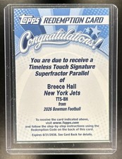 Marketplace image: 2026 Bowman Breece Hall Timeless Touch Chrome SuperFractor SSP Auto #1/1