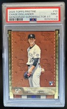 Marketplace image: 2025 Topps Pristine Chase Dollander Monogram SuperFractor RC #1/1 Rockies PSA 9