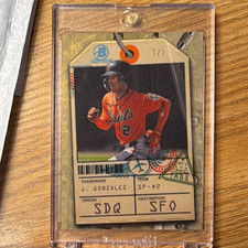 Marketplace image: Topps 2026 Bowman Chrome Travel Tags Josuar Gonzalez TT-13 1/1 Superfractor