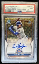 Marketplace image: 2023 Bowman William Lugo Chrome Auto SuperFractor 1st Prospect #1/1 Mets PSA 9