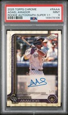 Marketplace image: 2025 Topps Chrome #RA-AA Adael Amador Rookie Autographs SuperFractors PSA 9 #/1