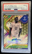 Current marketplace image for 2024 Topps Finest #1 Uefa Dayot Upamecano Auto Superfractor 1/1