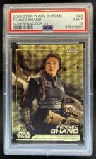 Current marketplace image for 2024 Topps Chrome #1 Star Wars Fennec Shand Superfractor 1/1