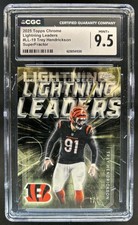 Current marketplace image for 2025 Topps Chrome #1 Trey Hendrickson Lightning Leaders Superfractor 1/1