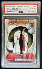 Current marketplace image for 2026 Topps Chrome #1 Disney Cruella de Vil Superfractor 1/1