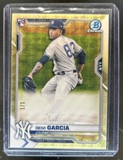 Current marketplace image for 2021 Bowman Chrome #1 Deivi Garcia Rookie RC Superfractor 1/1