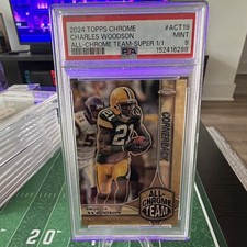 Marketplace image: Topps 2024 Chrome Charles Woodson All-Chrome Team Superfractor  1/1 ACT-19 PSA 9
