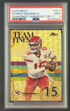 Marketplace image: 2025 Topps Finest Patrick Mahomes Team Finest TF-3 Superfractor 1/1 PSA 9