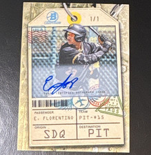 Marketplace image: 2026 Bowman Chrome Edward Florentino Travel Tags TT-7 Autograph Superfractor 1/1
