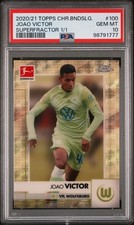 Marketplace image: 2020-21 Joao Victor Topps Chrome Bundesliga Superfractor Rookie 1/1 #100 PSA 10