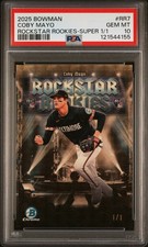 Marketplace image: 2025 Bowman Chrome Rockstar Rookies Coby Mayo SuperFractor 1/1 PSA 10 RC