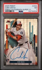 Marketplace image: 2025 Topps Finest Coby Mayo #FA-CMA Superfractor 1/1 Auto (RC) PSA 7