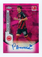 Marketplace image: 2023-24 Paxten Aaronson Topps Chrome Padparascha Frankfurt Autographed Card 1/1