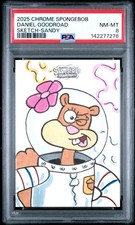 Marketplace image: 2025 Topps Chrome SpongeBob 25th Anniversary 1/1 Sketch Card DANIEL GOODROAD PSA