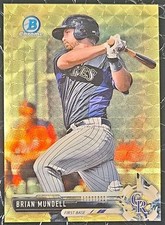 Marketplace image: Topps 2017 Bowman Chrome Rockies Brian Mundell Superfractor Refractor 1/1
