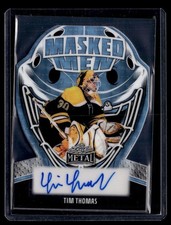 Marketplace image: 2026 LEAF METAL MASKED MEN 1/1 MASKED MEN SUPERFRACTOR AUTO #MM-TT1 TIM THOMAS