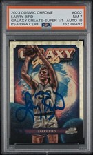 Marketplace image: 2023 TOPPS 1/1 COSMIC CHROME GALAXY #GG2 LARRY BIRD SUPERFRACTOR PSA 7 AUTO 10
