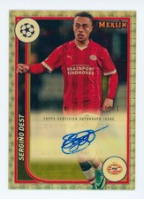 Marketplace image: 2023-24 Sergino Dest Topps Merlin Chrome Superfractor PSV Autographed Card 1/1