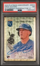 Marketplace image: 2023 Topps Chrome Platinum Anniversary Auto Drew Waters Superfractor 1/1 PSA 7
