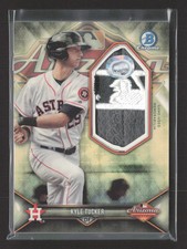 Marketplace image: 2018 Bowman Chrome Kyle Tucker #AFLR-KT Superfractor Game-Used Logoman Patch 1/1