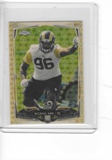 Marketplace image: 2014 Topps Chrome Mini - Rookie Michael Sam Lot Superfractor Red Camo Pulsar 1/1