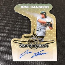 Marketplace image: JOSE CANSECO 2026 Leaf Metal Sky Writing Die-Cut Superfractor AUTO 1/1