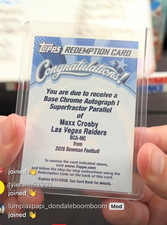 Marketplace image: Topps 2026 Bowman Football Maxx Crosby Raiders Base Chrome Auto Superfractor 1/1