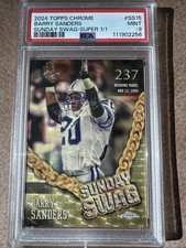 Marketplace image: 2024 Topps Chrome Barry Sanders Superfractor Sunday Swag 1/1 psa 9