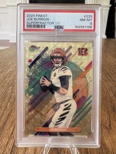 Current marketplace image for 2025 Topps Finest #229 Joe Burrow Superfractor 1/1