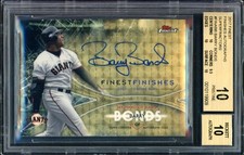 Marketplace image: 2017 TOPPS FINEST BARRY BONDS FINISHES AUTOGRAPH AUTO SUPERFRACTOR 1/1 BGS 10/10