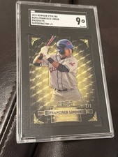 Marketplace image: 2012 Francisco Lindor Bowman Sterling SUPERFRACTOR 1/1 SGC 9 Rookie