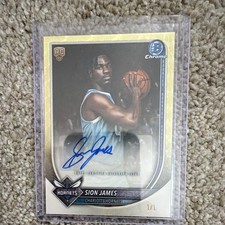 Marketplace image: Topps 2025-26 Bowman Chrome Sion James Hornets RC Auto Superfractor 1/1 BCA-SJ