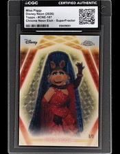 Marketplace image: 2026 Topps Chrome Disney Neon Etch Superfractor Miss Piggy 1/1 CGC AUTH