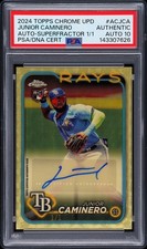 Marketplace image: Junior Caminero 2024 Topps Chrome Update Superfractor RC AUTO 1/1 PSA DNA 10
