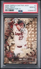 Marketplace image: 2026 Topps Chrome x Cactus Jack Mike Trout #1 Superfractor 1/1 PSA 10 WOW Gem MT